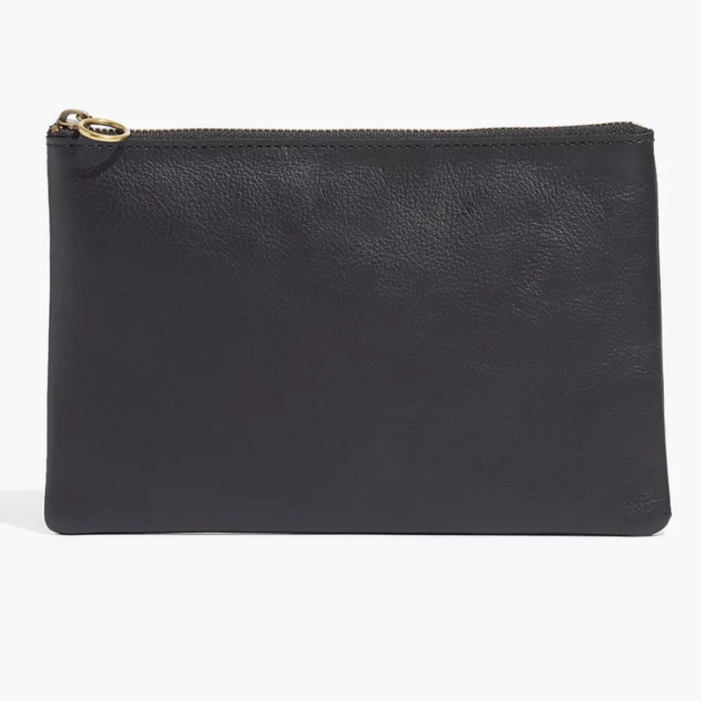 Madewell leather navy blue pouch clutch